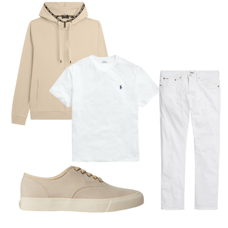 Outfit uomo - Total look #2418238. Stile Casual per Tutti i giorni. Abbinamento con felpe con cappuccio, sneakers, jeans, t-shirt.