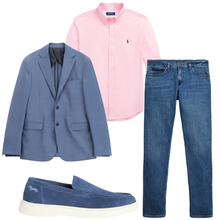 Outfit uomo - Total look #2418325. Stile Business/Elegante per Serata speciale. Abbinamento con giacche, scarpe stringate, jeans, camicie.