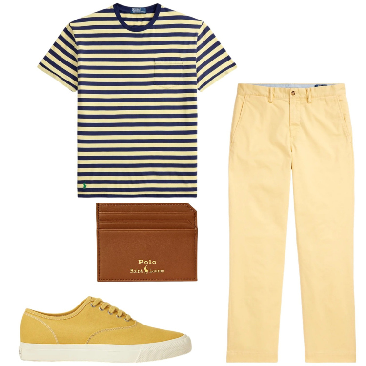 Outfit uomo - Total look #2418326. Stile Trendy per Tutti i giorni. Abbinamento con pantaloni, portafogli, sneakers, t-shirt.