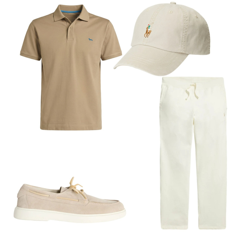 Outfit uomo - Total look #2418328. Stile Casual per Tutti i giorni. Abbinamento con scarpe stringate, polo, cappelli, pantaloni.