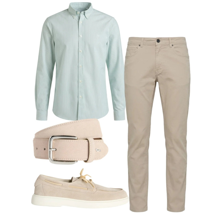 Outfit uomo - Smart casual italiano. Stile Casual per Tutti i giorni. Abbinamento con scarpe stringate, cinture, pantaloni, camicie.