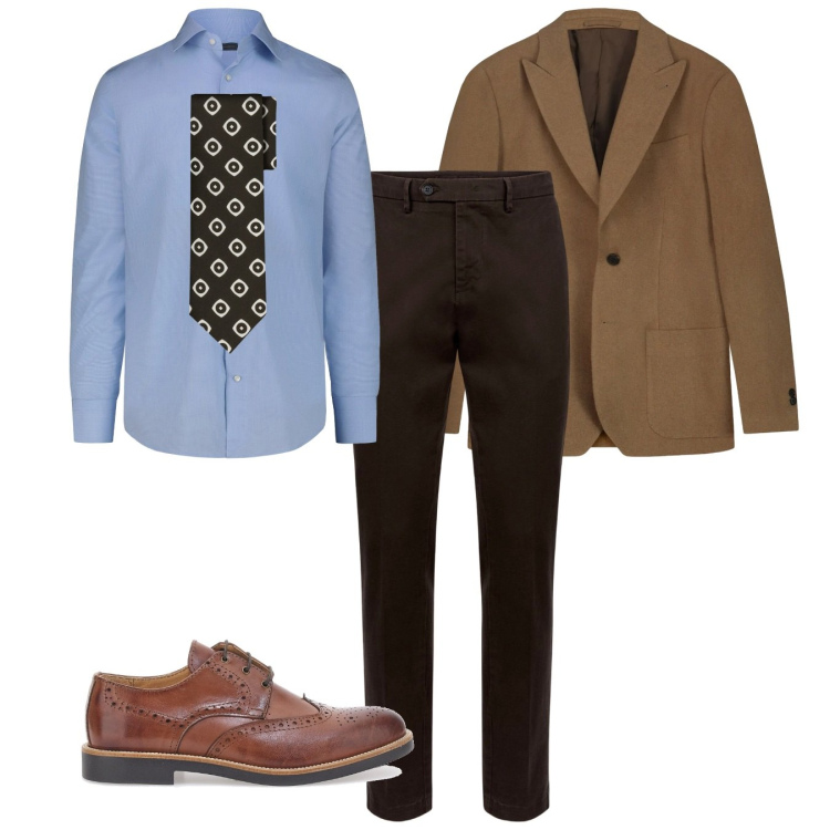 Outfit uomo - Business & everyday style. Stile Casual per Tutti i giorni. Abbinamento con pantaloni chino, scarpe stringate, cravatte, camicie, giacche.