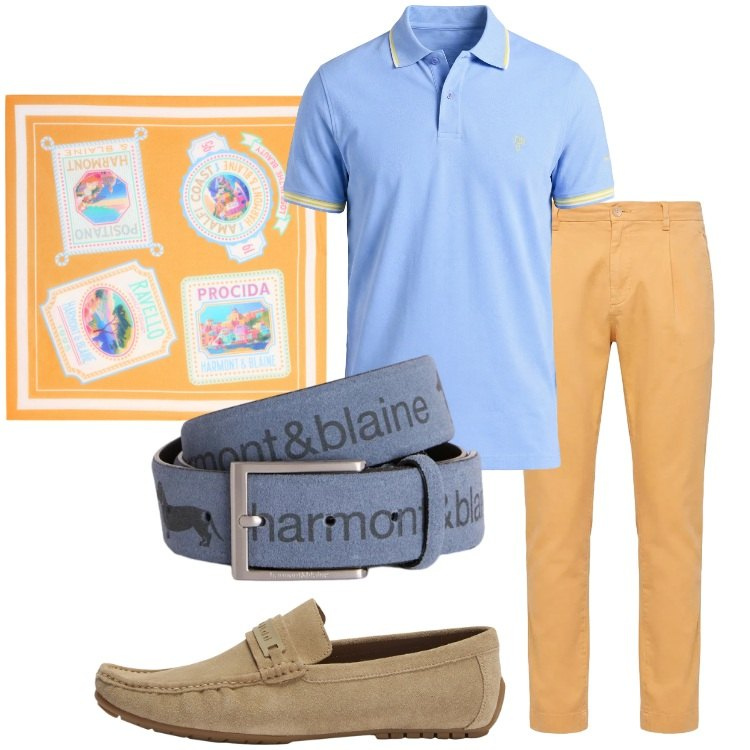 Outfit uomo - Il ritorno della polo. Stile Trendy per Serata speciale. Abbinamento con cinture, pantaloni, scarpe stringate, sciarpe, polo.