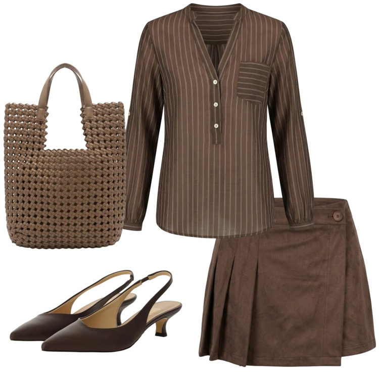 Outfit donna - Total look #2418537. Stile Bon Ton per Ufficio. Abbinamento con borse tote, bluse, minigonne, décolleté.