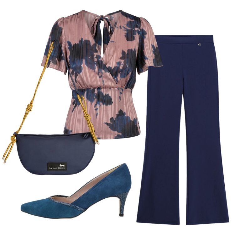 Outfit donna - Total look #2418551. Stile Basic per Ufficio. Abbinamento con décolleté, borse a tracolla, pantaloni, t-shirt.