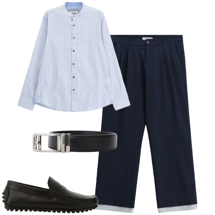 Outfit uomo - Look urbano. Stile Urban per Tutti i giorni. Abbinamento con camicie, scarpe stringate, cinture, pantaloni.