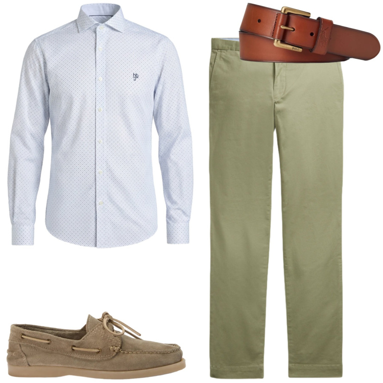 Outfit uomo - City. Stile Urban per Tutti i giorni. Abbinamento con scarpe stringate, camicie, cinture, pantaloni.