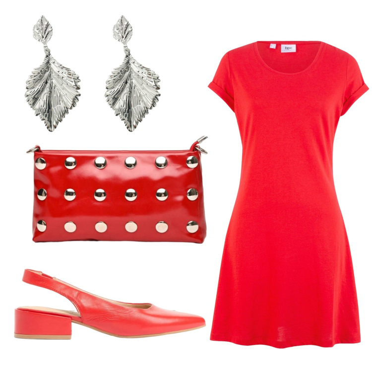 Outfit donna - Total look #2419210. Stile Basic per Tutti i giorni. Abbinamento con vestiti, décolleté, orecchini, borse a tracolla.