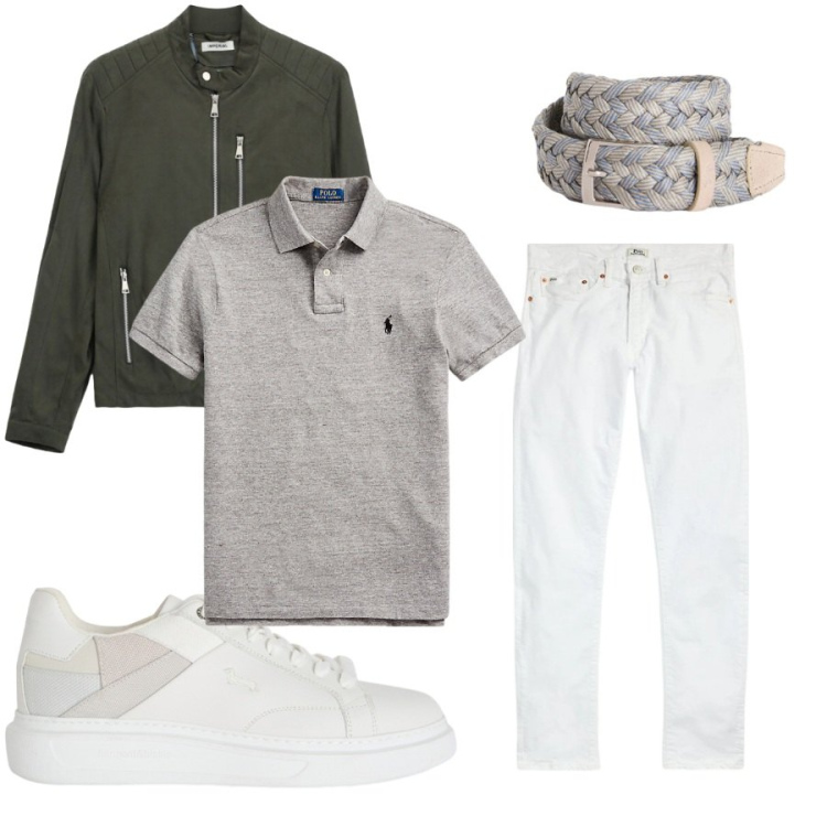 Outfit uomo - Total look #2419270. Stile Casual per Tutti i giorni. Abbinamento con sneakers, cinture, polo, jeans, giacche.