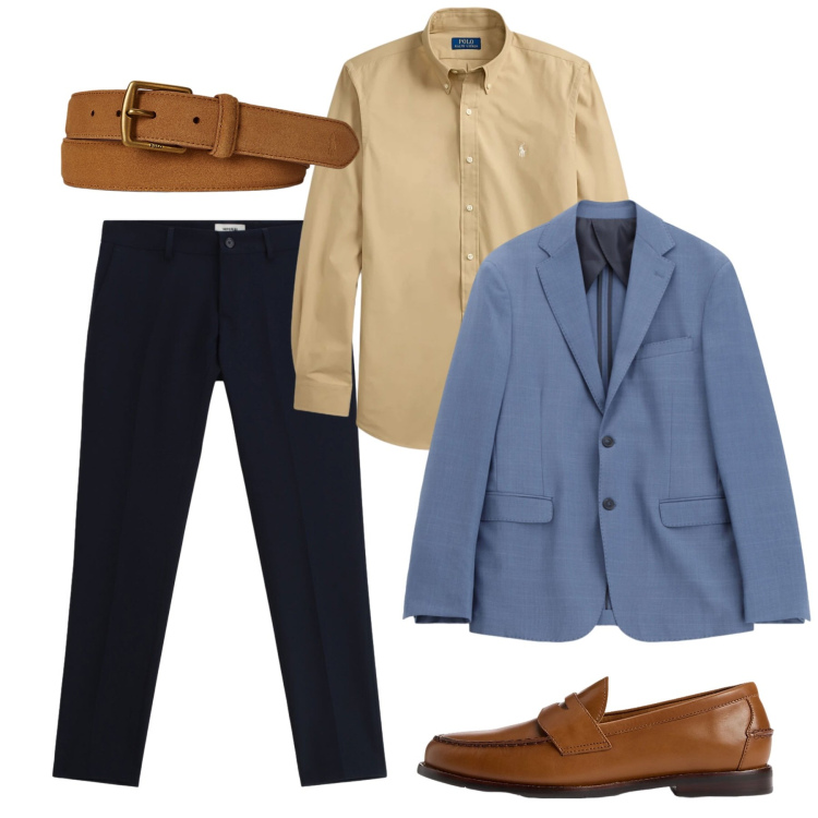 Outfit uomo - Mocassini di giugno. Stile Casual per Tutti i giorni. Abbinamento con pantaloni, giacche, scarpe stringate, cinture, camicie.