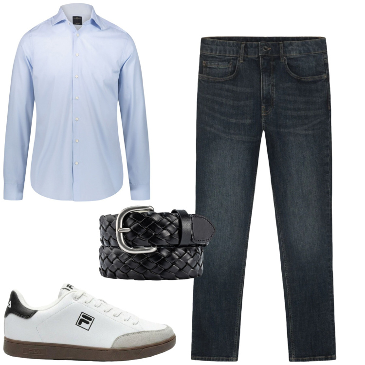 Outfit uomo - City. Stile Urban per Tutti i giorni. Abbinamento con sneakers, jeans, camicie, cinture.