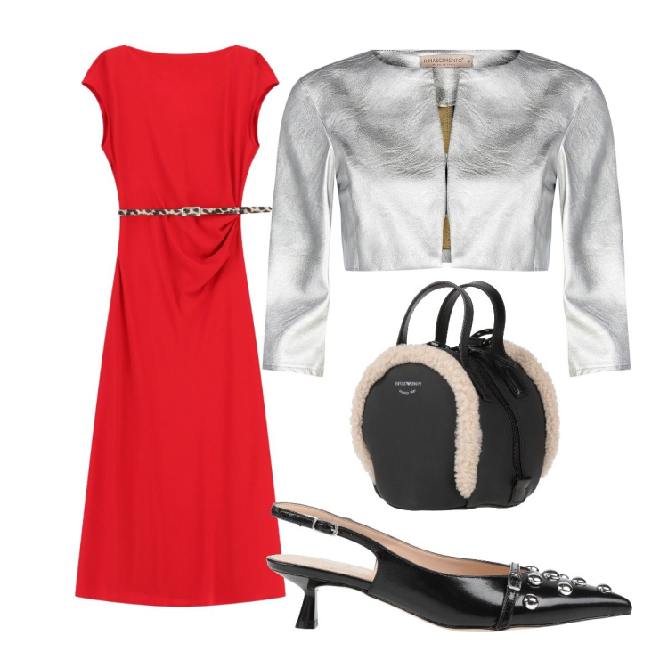 Outfit donna - Smart casual per la cresima. Stile Casual chic per Cerimonia. Abbinamento con zaini, décolleté, vestiti midi/longuette, bolero.