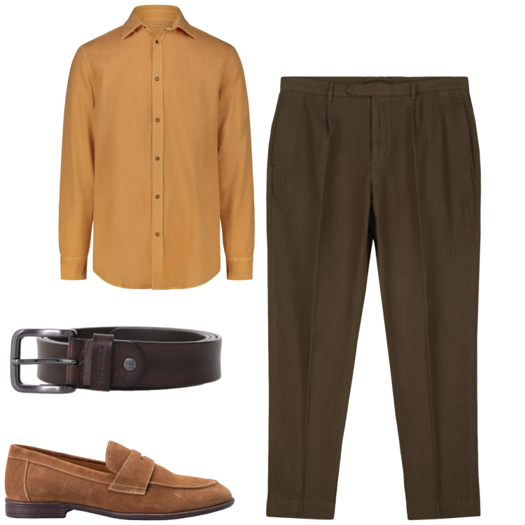 Outfit uomo - City. Stile Urban per Tutti i giorni. Abbinamento con camicie, scarpe stringate, pantaloni, cinture.