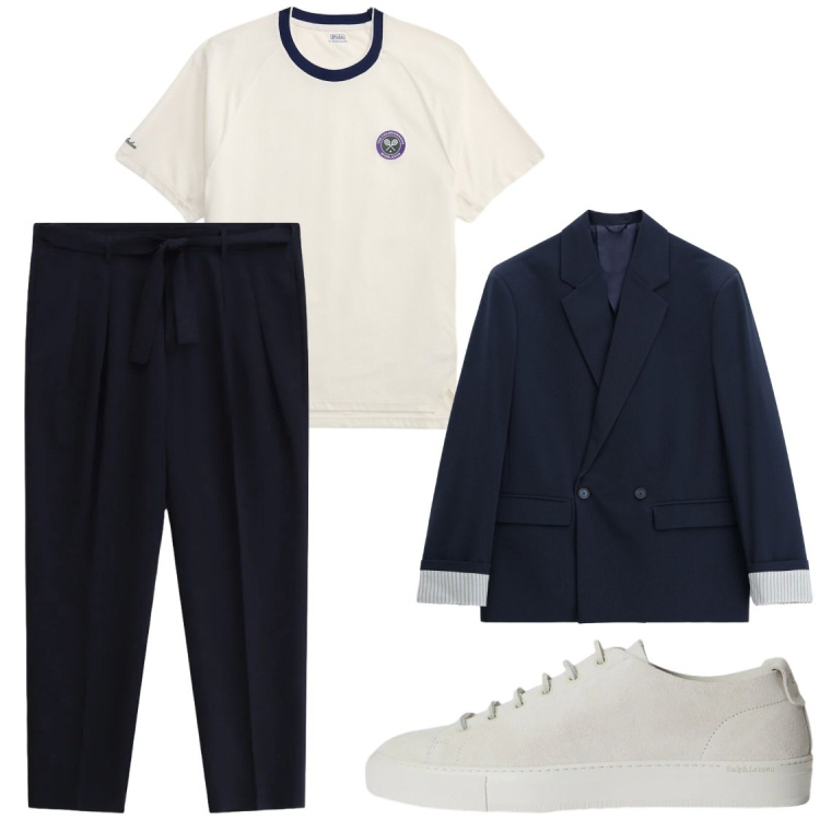 Outfit uomo - Serate di eventi trendy. Stile Trendy per Serata speciale. Abbinamento con t-shirt, sneakers, pantaloni chino, giacche.