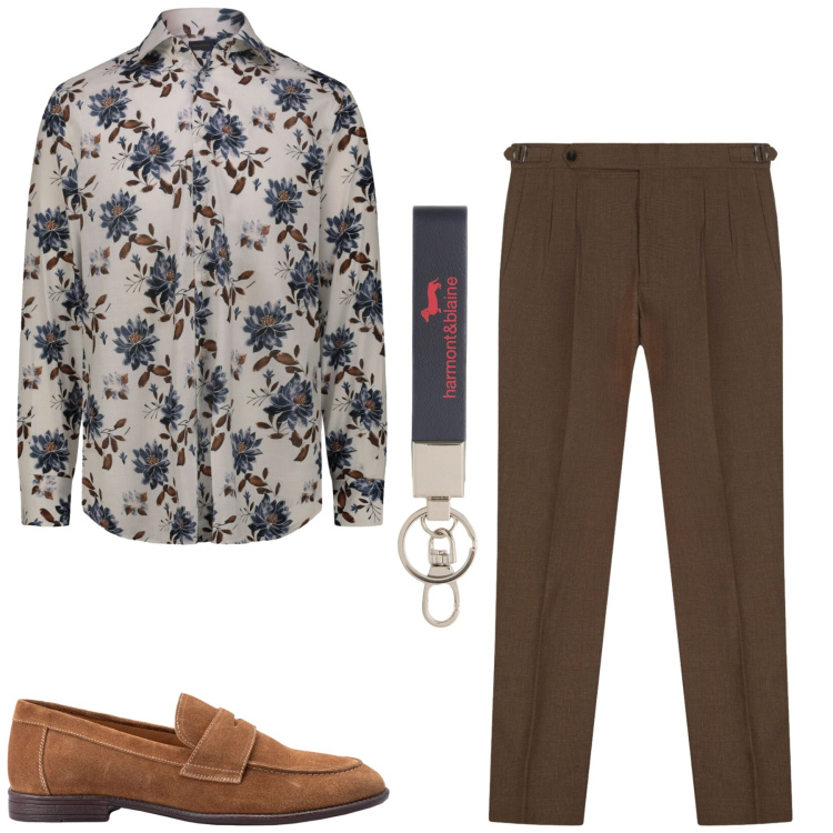Outfit uomo - Total look #2419869. Stile Urban per Tutti i giorni. Abbinamento con portachiavi, scarpe stringate, pantaloni, camicie.