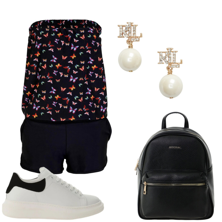 Outfit donna - Total look #2420093. Stile Minimal per Mare. Abbinamento con tute, sneakers, zaini, orecchini.