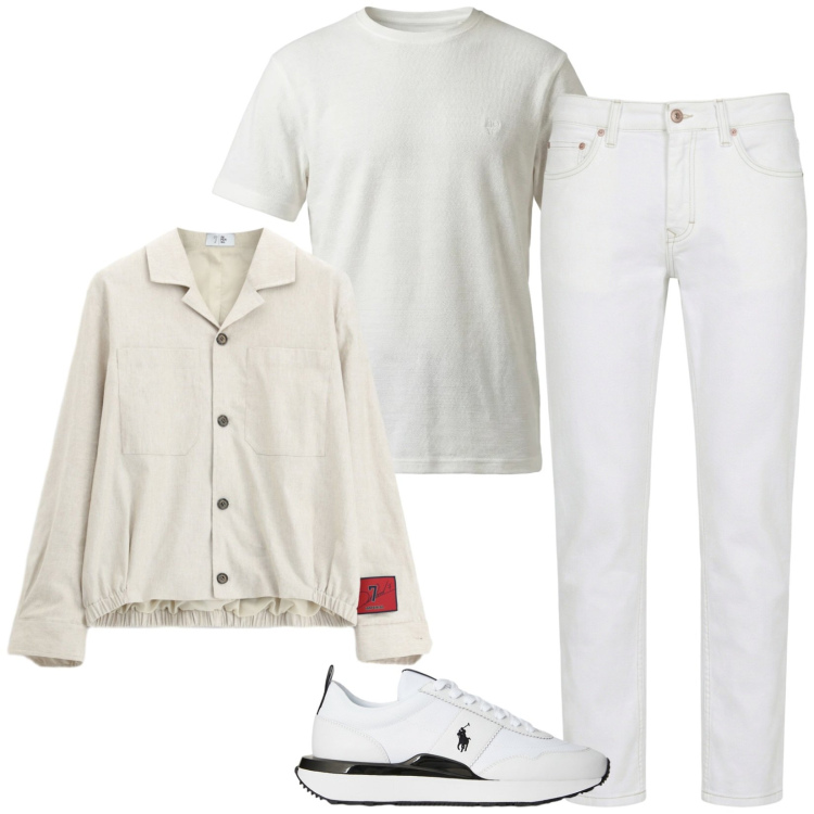 Outfit uomo - Total look #2420154. Stile Trendy per Tutti i giorni. Abbinamento con jeans, t-shirt, sneakers, cappotti.