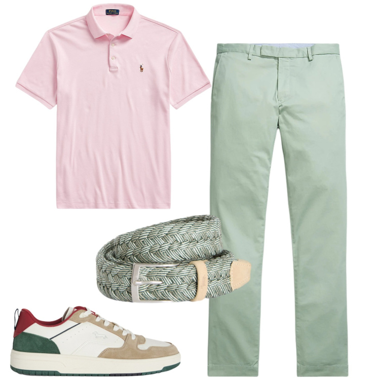 Outfit uomo - Total look #2420220. Stile Urban per Tutti i giorni. Abbinamento con sneakers, cinture, polo, pantaloni.