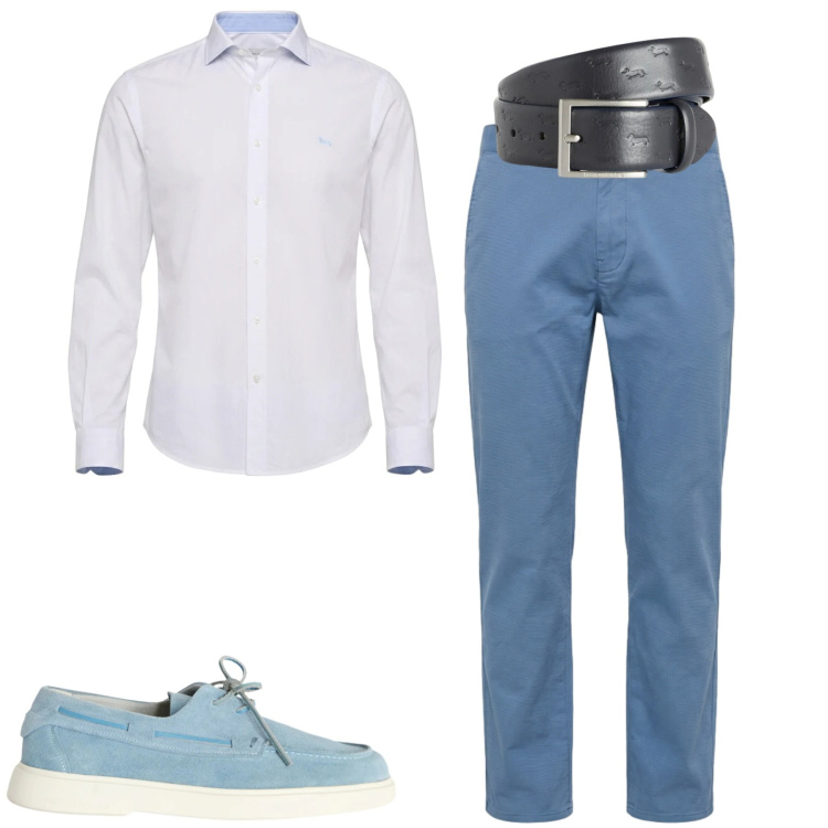 Outfit uomo - City. Stile Urban per Tutti i giorni. Abbinamento con cinture, pantaloni, scarpe stringate, camicie.