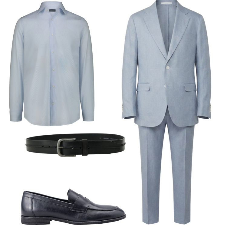 Outfit uomo - Doppelganger. Stile Business/Elegante per Tutti i giorni. Abbinamento con cinture, camicie, scarpe stringate, abiti.