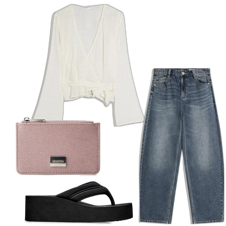Outfit mujer - Urban style. Estilo Urban para Todos los días. Combinación con blusas, vaqueros, monederos, sandalias.