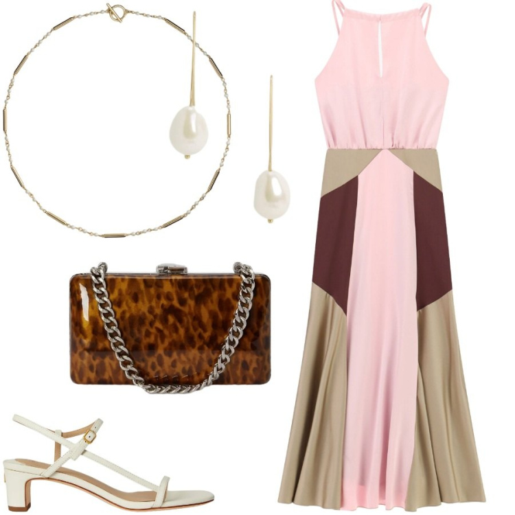 Outfit donna - Total look #2420715. Stile Glamour per Serata fuori. Abbinamento con sandali in pelle, clutch, orecchini, collane, vestiti lunghi.