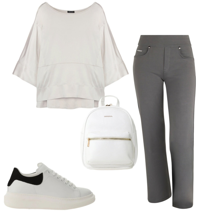 Outfit donna - Total look #2420757. Stile Basic per Tutti i giorni. Abbinamento con zaini, sneakers, pantaloni, bluse.