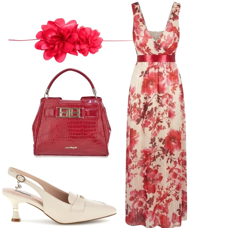 Outfit donna - Total look #2420812. Stile Chic per Serata fuori. Abbinamento con vestiti lunghi, cinture, borse a mano, décolleté.