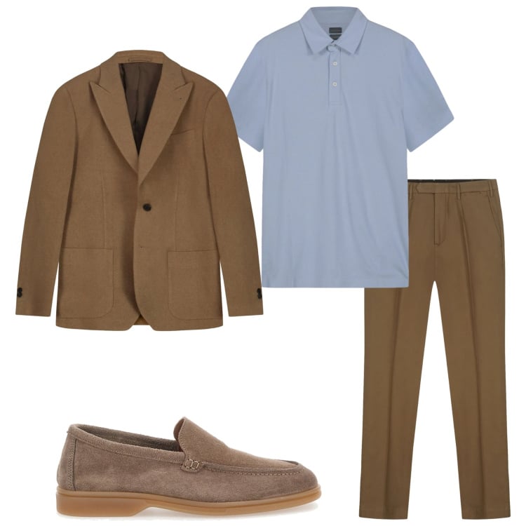 Outfit uomo - Business e everyday. Stile Business/Elegante per Ufficio. Abbinamento con pantaloni, giacche, polo, scarpe stringate.