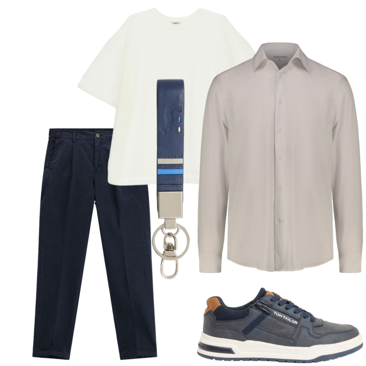 Outfit uomo - Total look #2421145. Stile Casual per Tutti i giorni. Abbinamento con sneakers, portachiavi, camicie, pantaloni, t-shirt.