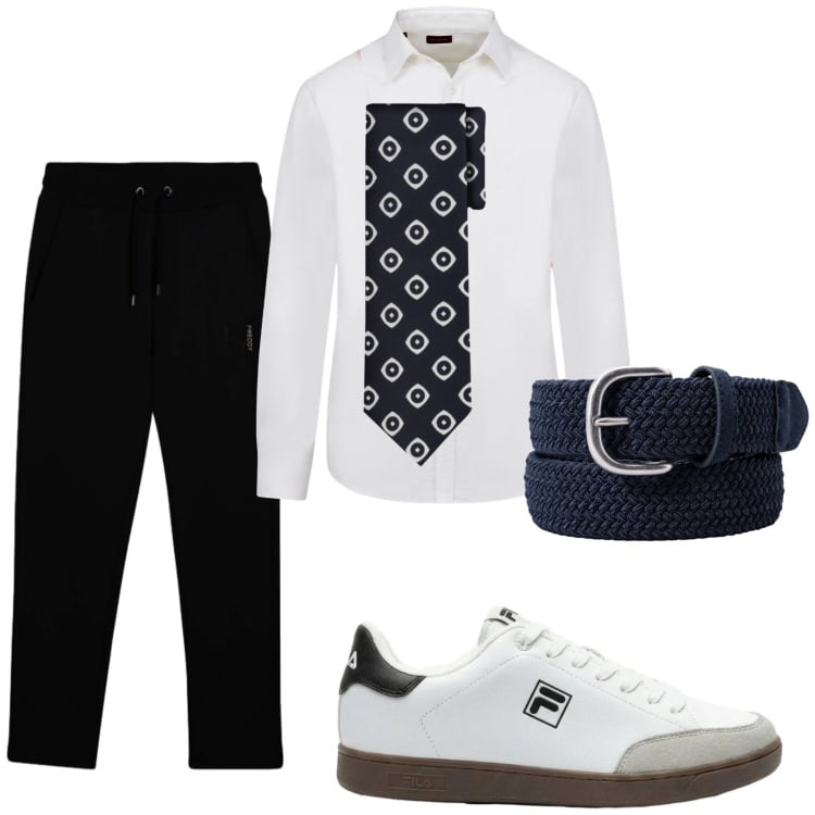 Outfit uomo - Sneakers bianche d’estate. Stile Trendy per Tutti i giorni. Abbinamento con sneakers, pantaloni, camicie, cravatte, cinture.
