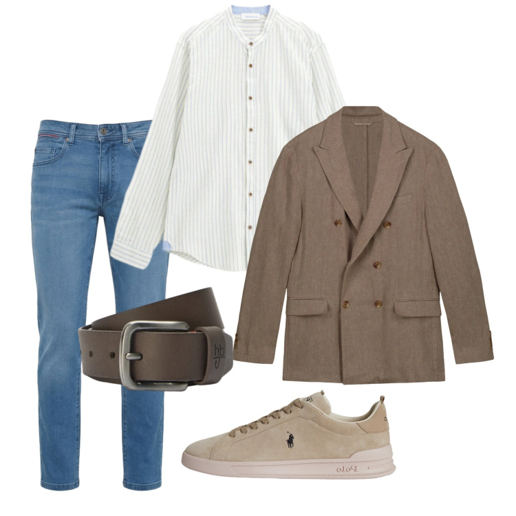 Outfit uomo - La coreana e il doppiopetto. Stile Casual per Tutti i giorni. Abbinamento con jeans slim fit, cinture, sneakers, giacche, camicie.