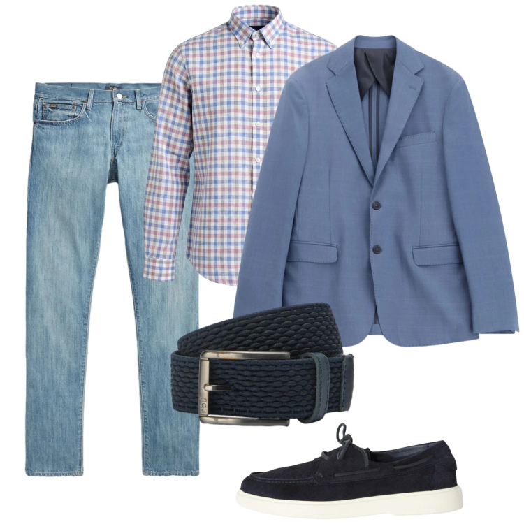 Outfit uomo - Moderno e pratico. Stile Casual per Tutti i giorni. Abbinamento con scarpe stringate, camicie, cinture, jeans, giacche.