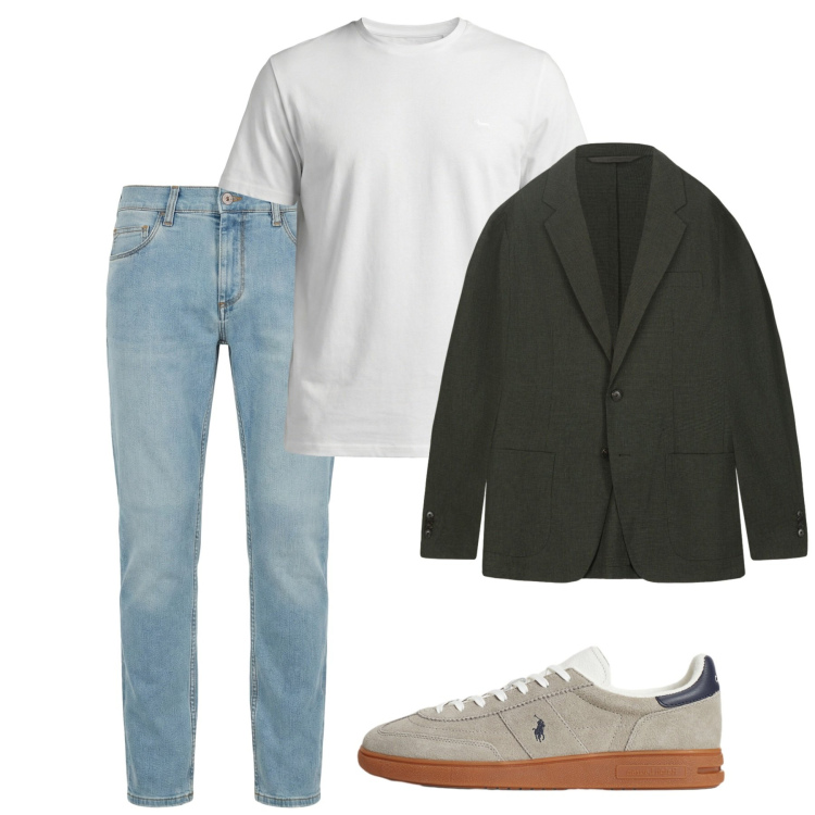 Outfit uomo - La giacca sempre. Stile Casual per Tutti i giorni. Abbinamento con jeans slim fit, t-shirt, sneakers, giacche.