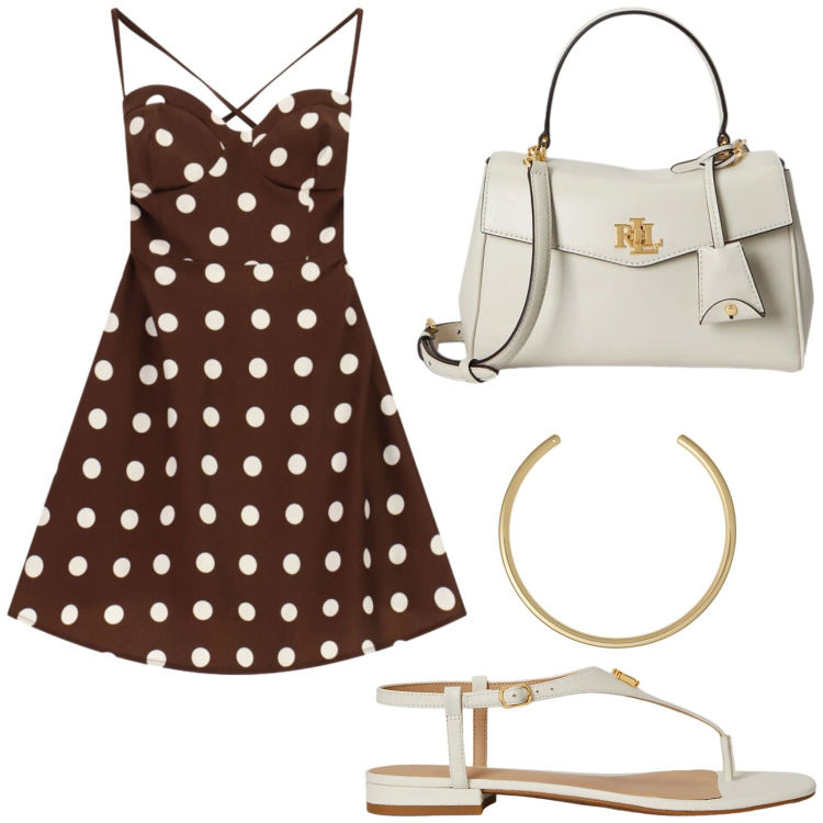 Outfit donna - Le infradito Easy chic. Stile Glamour per Tutti i giorni. Abbinamento con sandali in pelle, borse a mano, collane, vestiti corti.
