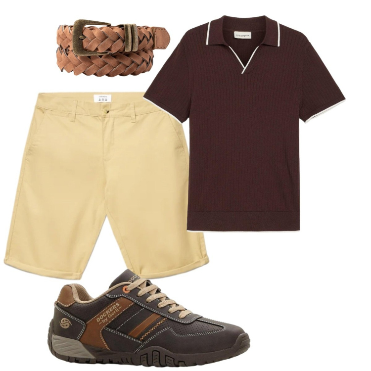 Outfit uomo - Total look #2421342. Stile Trendy per Tutti i giorni. Abbinamento con sneakers, polo, shorts, cinture.