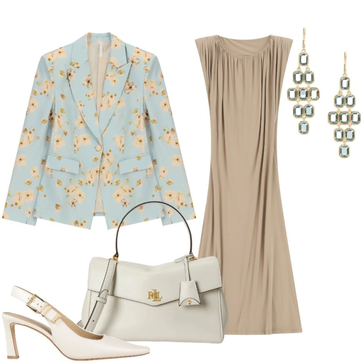 Outfit donna - Maree Emotive. Stile Casual chic per Tutti i giorni. Abbinamento con décolleté, vestiti lunghi, blazer, borse a mano, orecchini.
