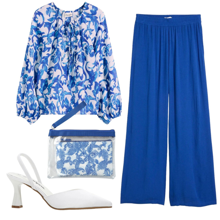 Outfit donna - Total look #2421489. Stile Basic per Ufficio. Abbinamento con pantaloni, décolleté, tuniche, pochette.