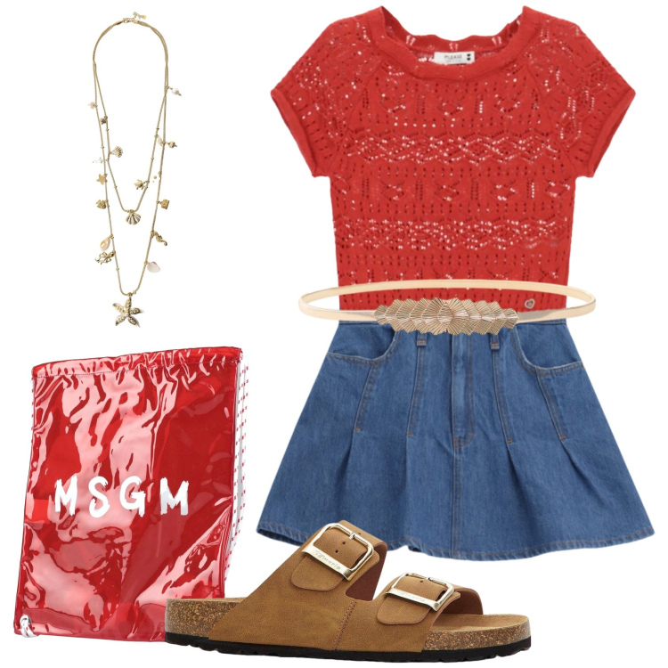 Outfit donna - Total look #2421520. Stile Basic per Tutti i giorni. Abbinamento con zaini, ciabatte, collane, top, minigonne, cinture.