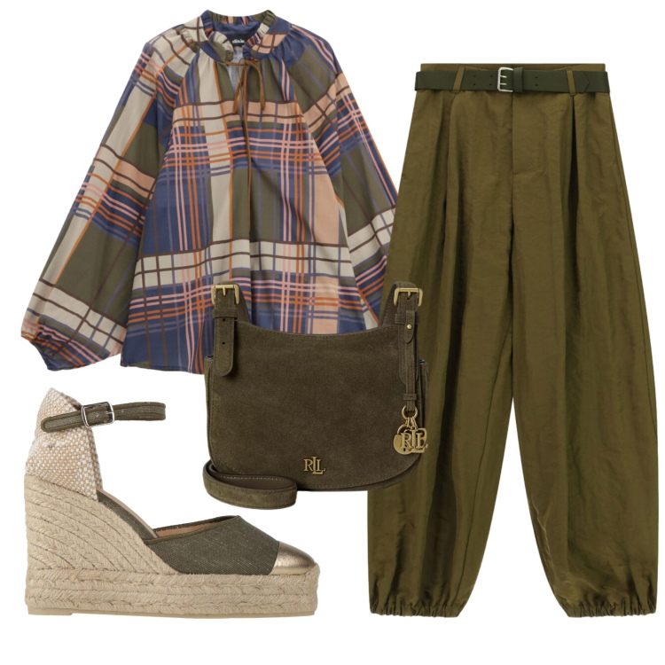 Outfit donna - Total look #2421646. Stile Trendy per Tutti i giorni. Abbinamento con espadrillas, pantaloni, borse a tracolla, bluse.