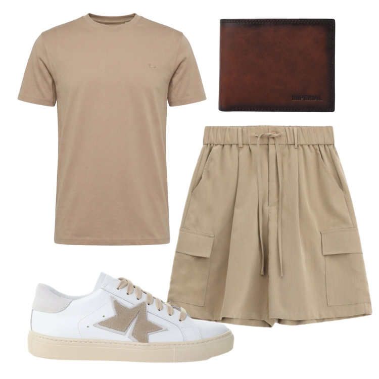 Outfit uomo - Total look #2421780. Stile Casual per Tutti i giorni. Abbinamento con t-shirt, portafogli, sneakers, bermuda.