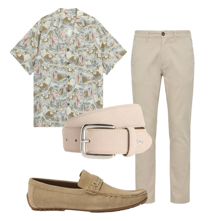 Outfit uomo - Total look #2421786. Stile Business/Elegante per Tutti i giorni. Abbinamento con scarpe stringate, pantaloni, cinture, camicie a manica corta.