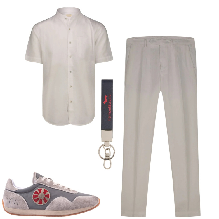 Outfit uomo - Doppelganger. Stile Casual per Serata speciale. Abbinamento con portachiavi, pantaloni, sneakers, camicie a manica corta.
