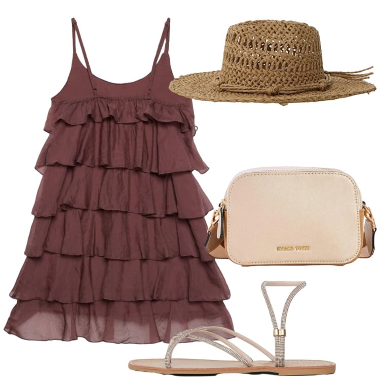 Outfit donna - Total look #2421890. Stile Basic per Mare. Abbinamento con borse a tracolla, vestiti corti, sandali, cappelli.