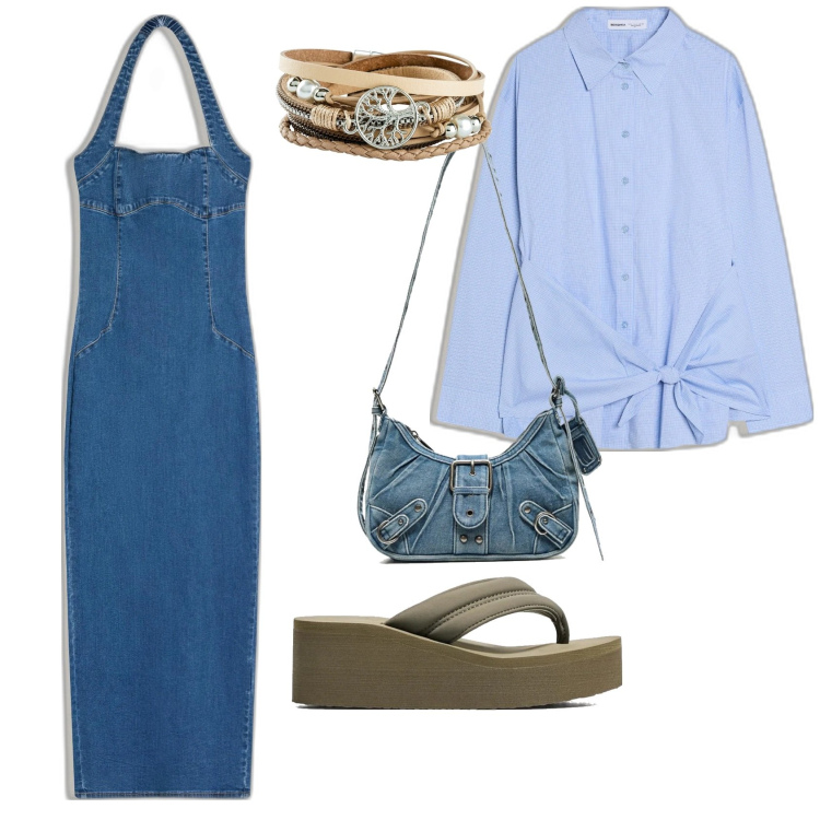 Outfit mujer - Urban style. Estilo Urban para Todos los días. Combinación con pulseras, vestidos midi/longuettes, sandalias, camisas, bandoleras.