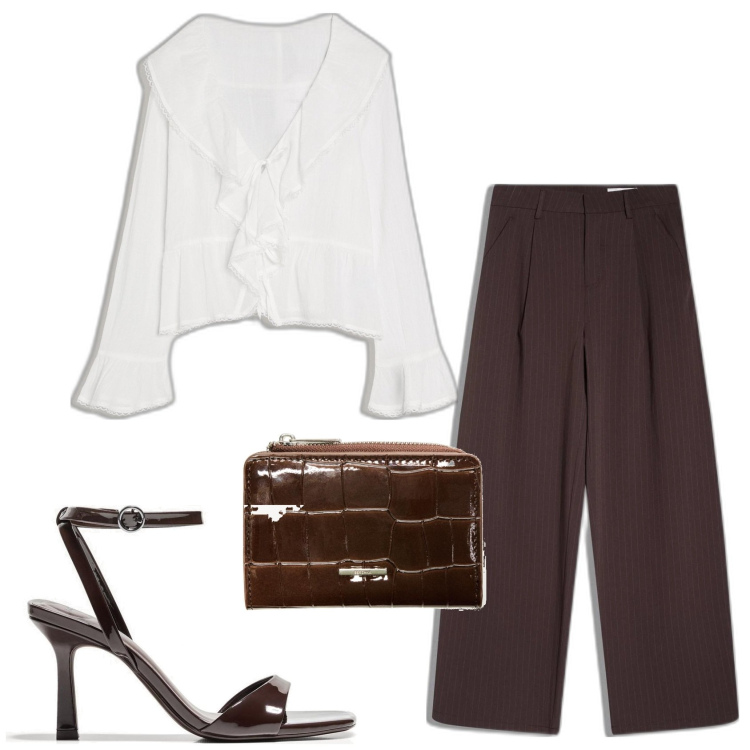 Outfit mujer - Glamour night. Estilo Glamour para Noche/Fiesta elegante. Combinación con pantalones, blusas, sandalias de tacón, monederos.