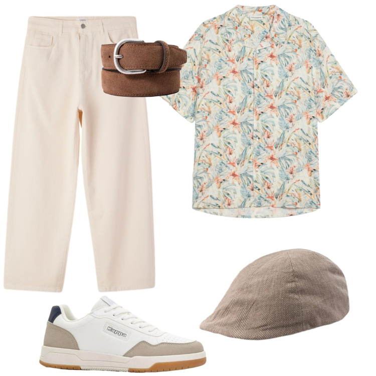 Outfit uomo - Total look #2422030. Stile Trendy per Tutti i giorni. Abbinamento con camicie a manica corta, sneakers, pantaloni, cinture, cappelli e berretti.