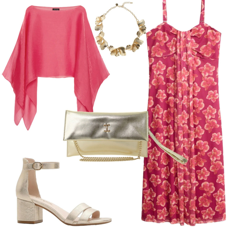 Outfit donna - Chic serata evento cerimonia. Stile Chic per Serata fuori. Abbinamento con vestiti lunghi, sandali col tacco, borse a tracolla, blazer, collane.