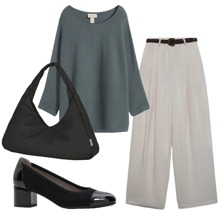 Outfit donna - Total look #2422087. Stile Bon Ton per Ufficio. Abbinamento con maglieria, décolleté, pantaloni, borse a spalla.