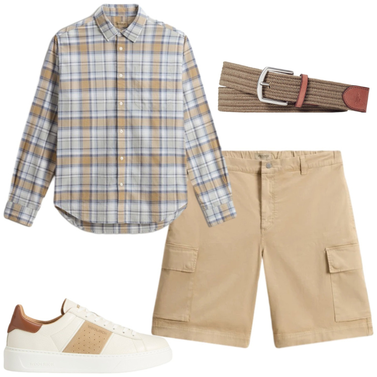 Outfit uomo - Wool. Stile Casual per Tutti i giorni. Abbinamento con pantaloni corti, camicie, sneakers, cinture.